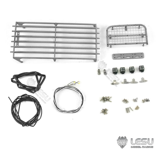 LESU 1/14 remote control hydraulic model PC360 excavator cab top metal anti-collision mesh spotlight