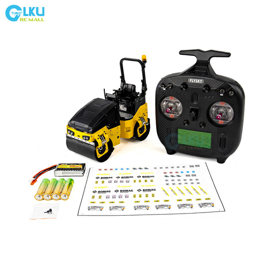 BOMAG 120AD RC 1/14 Metal Desktop Miniature Dual Drive Dual Vibration Small Road Roller Model Toy