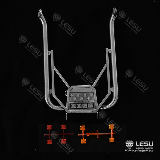 1/14 truck Tamiya tractor truck model toy FH16 exhaust double chimney with lighting wire rack set through hole