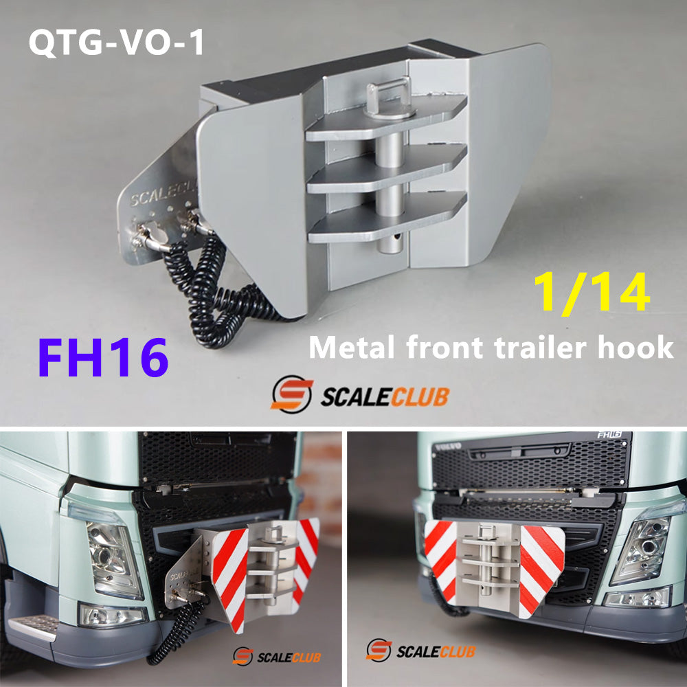 Scaleclub Model Euro Truck Style Metal Front Tow Hook for Tamiya FH16 1/14 RC Heavy Duty Towing Truck Model Toy Upgrade Parts