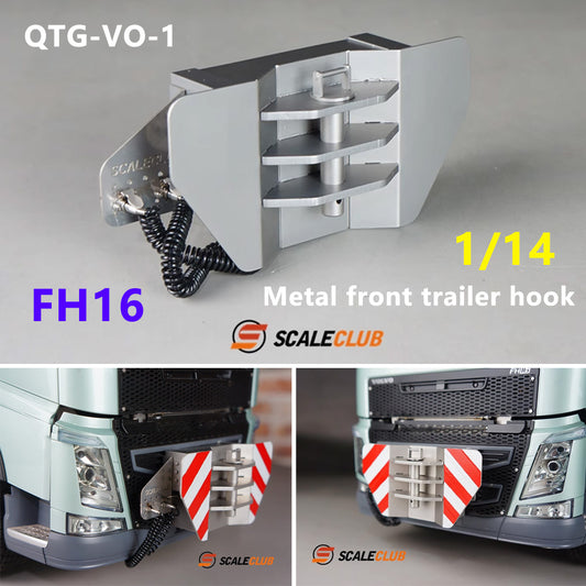 Scaleclub Model Euro Truck Style Metal Front Tow Hook for Tamiya FH16 1/14 RC Heavy Duty Towing Truck Model Toy Upgrade Parts