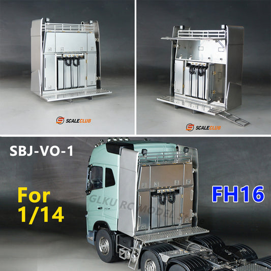 Sscaleclub Model for Tamiya 1/14 RC Engineering Heavy Duty Towing Truck Model Toy Metal Equipment Rack Toolbox Upgrade Parts
