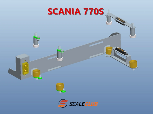 scaleclub 1/14 Tamiya tractor truck magnetic high roof kit battery modification European style