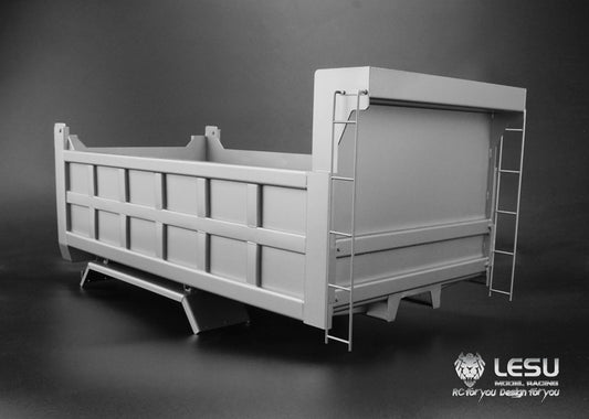 LESU 1/14 Tamiya hydraulic dump truck bucket Chinese style compartment stainless steel square bucket LS-20130011-D