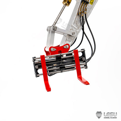 LESU 1/14 Engineering Hydraulic Metal Excavator Remote Control Model LESU Excavator Exclusive Hydraulic 270 Degree Rotating Fork AT-C0041