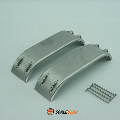 Scaleclub Model Metal Stainless Steel Rear Wheel Fender DNB-LZ-1 for RC 1/14 Double Axle Dump Truck Upgrade Modification Parts