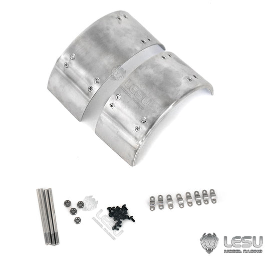 1/14 Simulation Truck Sand Plate Container Semi-trailer Mud Head Dump Truck Trailer Stainless Steel Metal Fender LESU