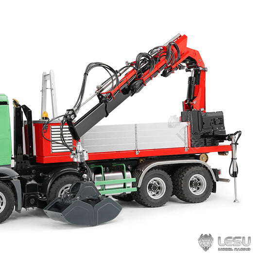 LESU 1/14 Truck Remote Control Model Metal Hydraulic Roll-on/Roll-off Truck Crane Full Unloading LS-A0062 Clamshell Grab