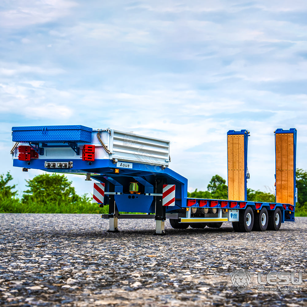LESU 1/14 Tamiya engineering truck special semi-trailer hydraulic lift tailgate high load equipped with airbag suspension small wheel