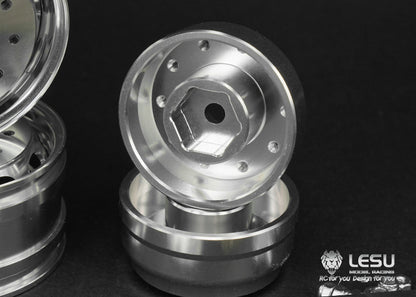 1/14 truck aluminum alloy wheel Tamiya tractor W-2043 wide wheel 10 holes oval front wheel model LESU