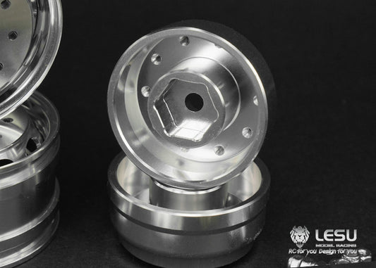 1/14 truck aluminum alloy wheel Tamiya tractor W-2043 wide wheel 10 holes oval front wheel model LESU