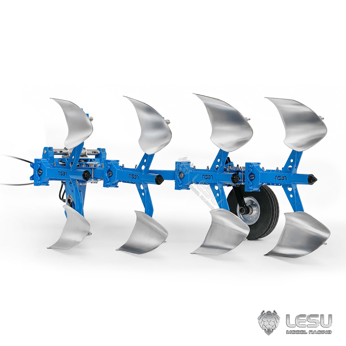 LESU 1/14 Tractor‑Compatible Hydraulic Two‑way Reversible Plow AT‑C0072, Metal Tractor Accessory