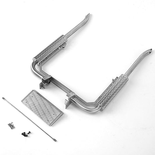 1/14 Truck Model Toy Exhaust Pipe Assembly Double Chimney Through Hole G-6216 Tamiya Tractor R620 R470
