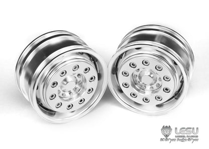 Tamiya 1/14 tractor aluminum alloy front wheel hub W-2017 wide bell mud truck military truck DIY accessories model LESU