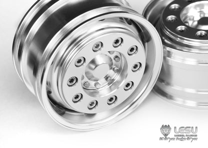 Tamiya 1/14 tractor aluminum alloy front wheel hub W-2017 wide bell mud truck military truck DIY accessories model LESU