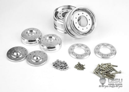 Tamiya 1/14 tractor aluminum alloy front wheel hub W-2017 wide bell mud truck military truck DIY accessories model LESU