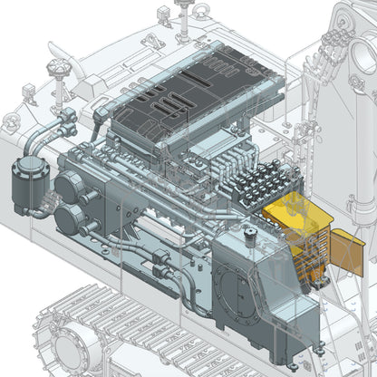 LESU 1/14 Hydraulic R956 Three-Section Arm Excavator Model BA-B0040 Motor-Driven Version Dual Pump 7-Valve