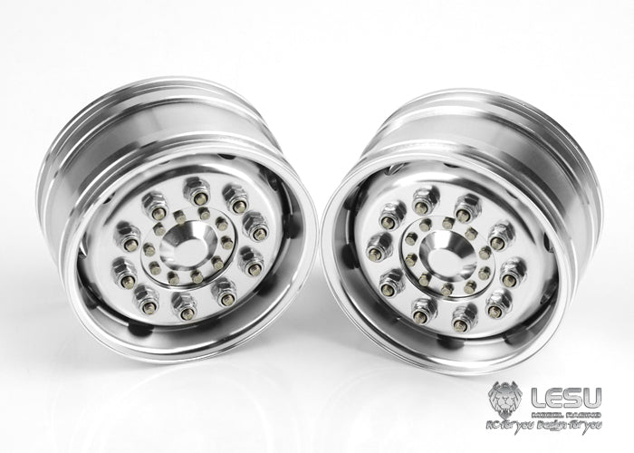 Tamiya 1/14 tractor aluminum alloy front wheel hub W-2017 wide bell mud truck military truck DIY accessories model LESU