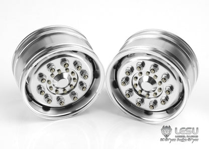 Tamiya 1/14 tractor aluminum alloy front wheel hub W-2017 wide bell mud truck military truck DIY accessories model LESU