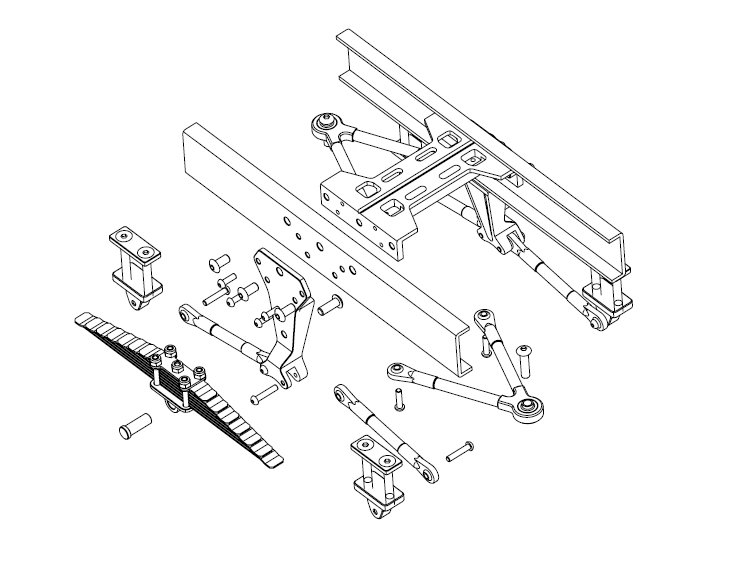 1/14 Truck Heavy Load Rear Suspension Assembly X-8019 Tamiya Tractor Mud Head Upgrade Modified Accessories LESU Model