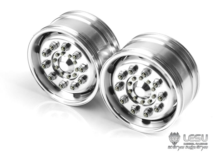 Tamiya 1/14 tractor aluminum alloy front wheel hub W-2017 wide bell mud truck military truck DIY accessories model LESU