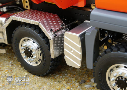LESU 1/14 MAN TGS 8X8 four-axle drive metal dump truck hydraulic roll-on/roll-off full-unloading truck model
