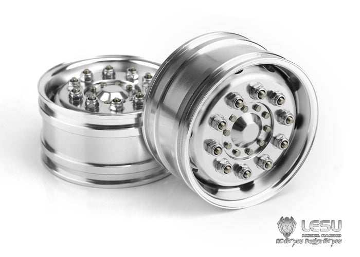Tamiya 1/14 tractor aluminum alloy front wheel hub W-2017 wide bell mud truck military truck DIY accessories model LESU