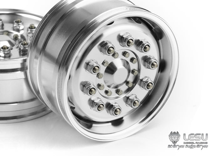 Tamiya 1/14 tractor aluminum alloy front wheel hub W-2017 wide bell mud truck military truck DIY accessories model LESU