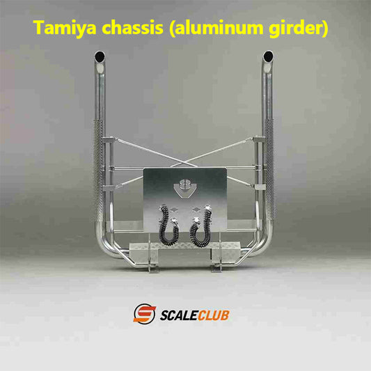 scaleclub Tamiya tractor truck European style with metal V-type exhaust on the driver's floor