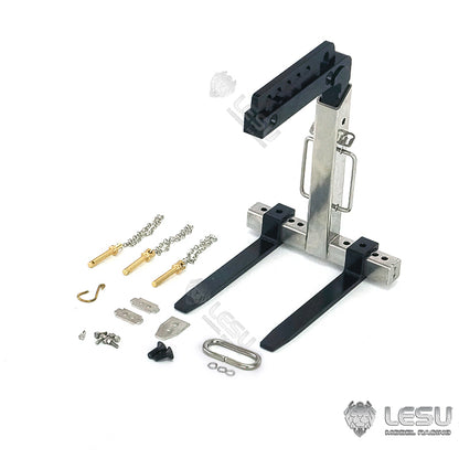 LESU 1/14 simulation remote control model toy truck crane manual balance metal plate fork attachment