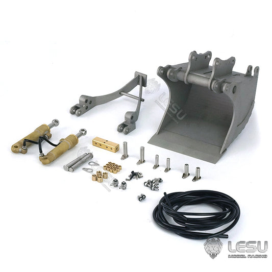 LESU 1/14 simulation hydraulic excavator PC360, wheel excavator, small short tail modified quick change hydraulic grab bucket attachment