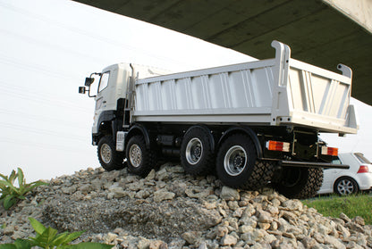 LESU 1/14 Hino Simulation Hydraulic Dump Truck Model Full Drive 8X8 Differential Lock Central Differential