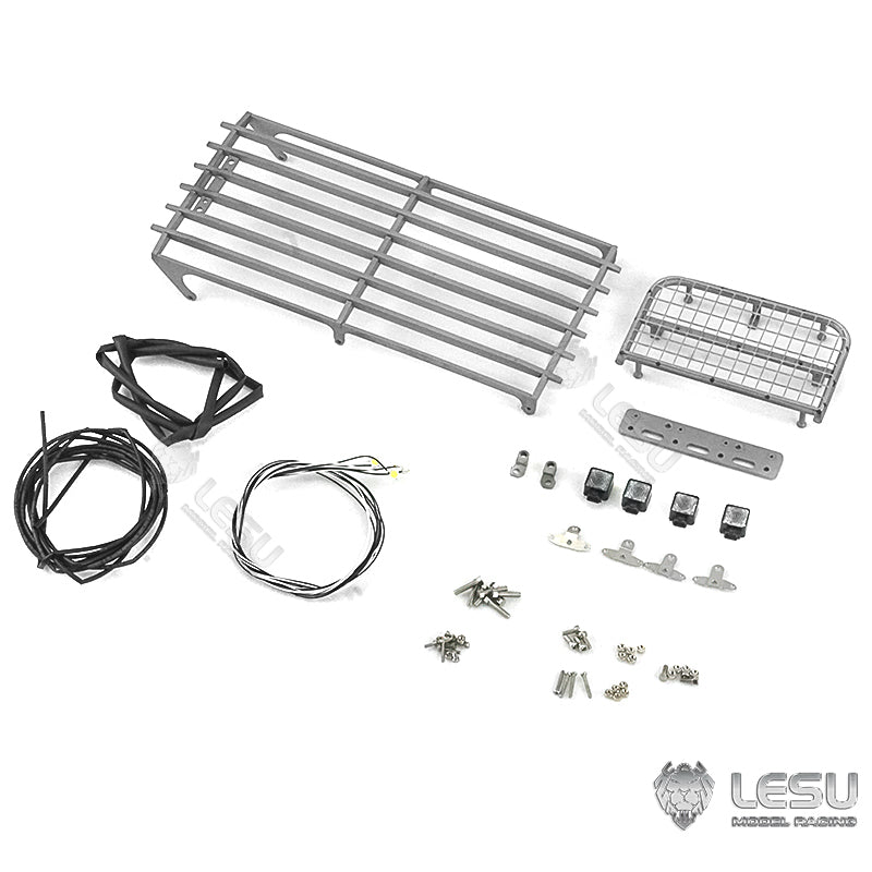 LESU 1/14 remote control hydraulic model PC360 excavator cab top metal anti-collision mesh spotlight