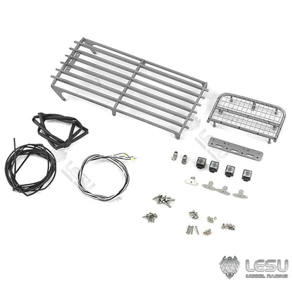 LESU 1/14 remote control hydraulic model PC360 excavator cab top metal anti-collision mesh spotlight