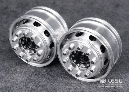 1/14 truck Tamiya tractor W-2018 wide wheel 10-hole aluminum alloy front wheel mud head modified model LESU