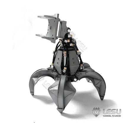 LESU 1/14 Metal Hydraulic Model Excavator Toy Quick Change Hydraulic Grab Bucket Attachment AT-C0039