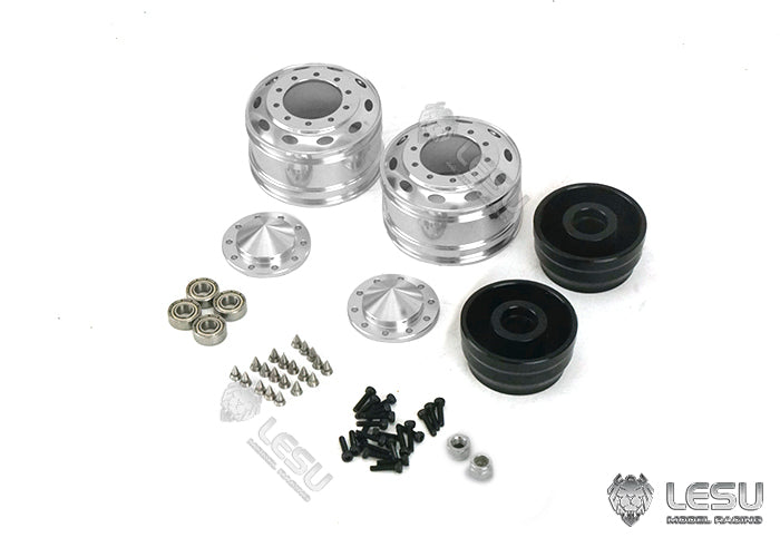 1/14 American simulation truck model toy modification upgrade parts CNC full metal front wide wheel Tamiya LESU