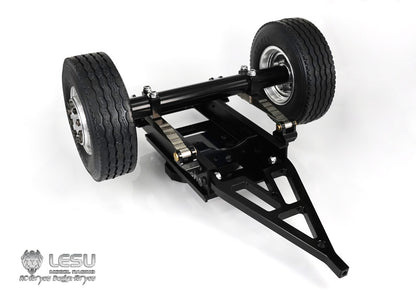 LESU 1/14 RC Truck Transfer Trailer Model Single Axle Trailer Dump Truck Accessories