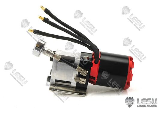 LESU 1/14 excavator hydraulic model oil pump high pressure pump Y-1528 excavator engineering vehicle gear pump with oil pressure gauge