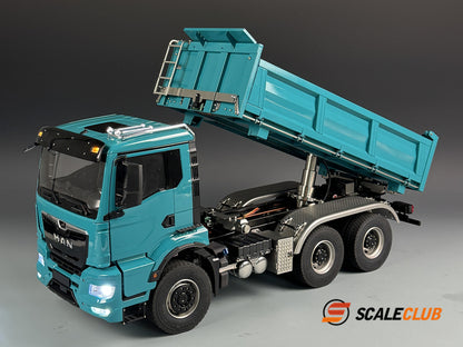 SCALECLUB 1/14 MAN TGS Mud Head Three-way Hydraulic Dump Full Metal Remote Control Truck Model