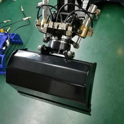 MTRC 1/14 Remote Control Hydraulic Model Excavator with Hydraulic Rotating and Tilt Wide Mouth Leveling Bucket