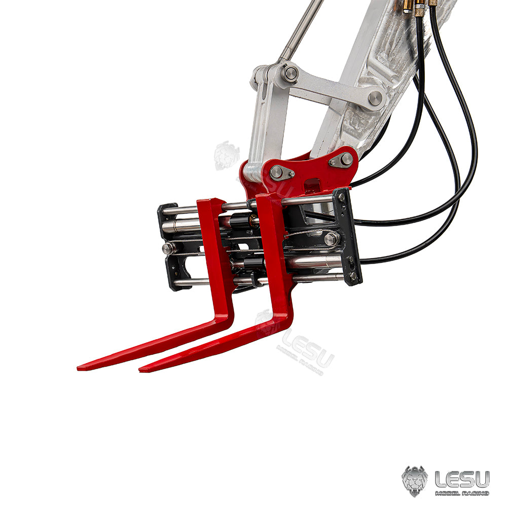 LESU 1/14 Engineering Hydraulic Metal Excavator Remote Control Model LESU Excavator Exclusive Hydraulic 270 Degree Rotating Fork AT-C0041