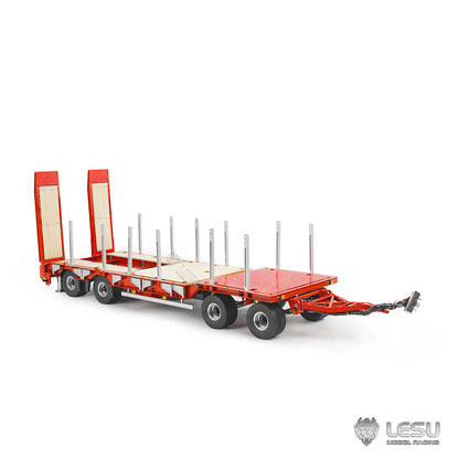 LESU 1/14 Hydraulic Engineering Trailer Small Wheel Trailer LS-A0049 Suitable for Tamiya Dump Truck Heavy Duty Tractor