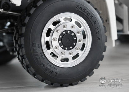 1/14 Truck Aluminum Alloy Wheel Flange Front Wheel Hub W-2044 Square Hole Wide Tire Tamiya Tractor Model LESU