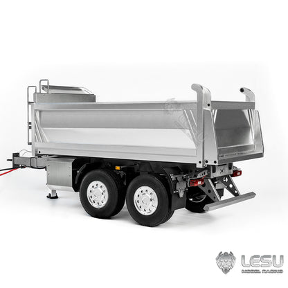 LESU 1/14 full trailer dump truck trailer CNC bucket center hydraulic cylinder lifting LS-A0051-C