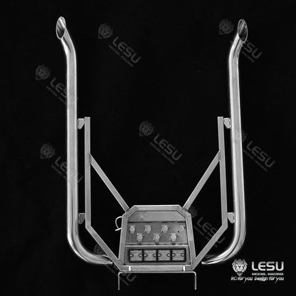 1/14 truck Tamiya tractor truck model toy FH16 exhaust double chimney with lighting wire rack set through hole