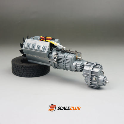 Scaleclub Metal 27T Front and Rear Differential Transfer Drive Integrated Gearbox Suitable for 1/14 RC Truck Model Toy Parts