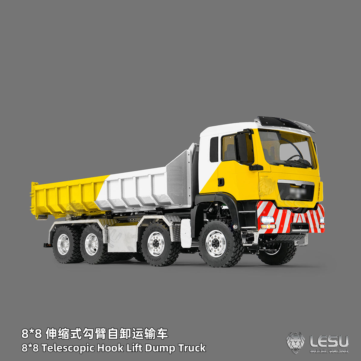 1/14 TGS 8×8 Telescopic Full‑Dump Roll‑Off Truck, 1‑Pump 5‑Spool Valve V2.0, LESU LS‑Z0090