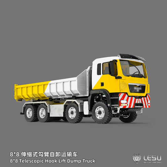 1/14 TGS 8×8 Telescopic Full‑Dump Roll‑Off Truck, 1‑Pump 5‑Spool Valve V2.0, LESU LS‑Z0090