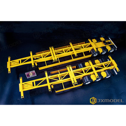 Double semi-trailer, linked trailer-JXMODEL-TOLL Tamiya tractor, extra long trailer, container 1/14 truck